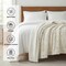 Americanflat 50x60 Printed Fleece and Reverse Sherpa Throw Blanket - Speckle Pattern - Soft Reversible Design - Cozy Comfort for Couch or Bed - White
